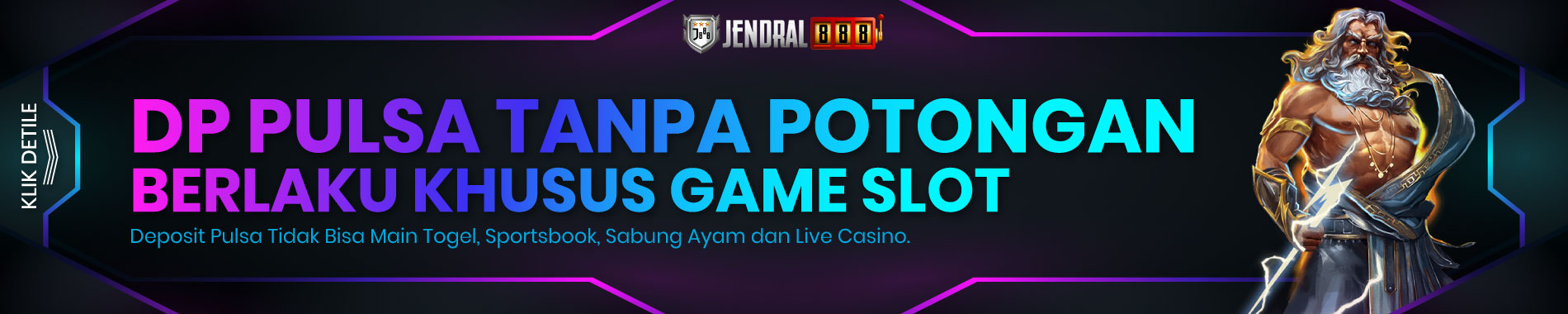 deposit pulsa tanpa potongan di jendral888